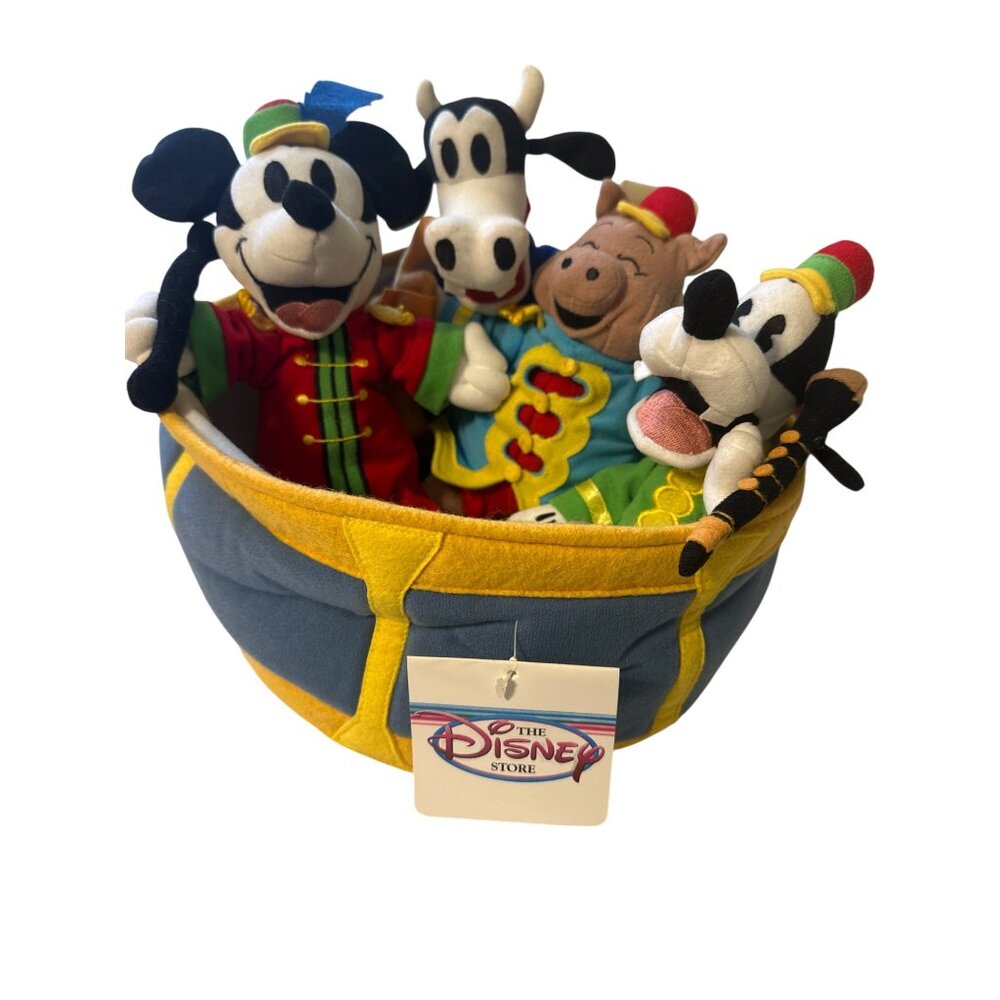 Disney Store Silly Symphonies The Band Concert 1935 Plush Set With Storage Drum